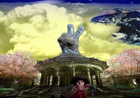 V FOR PEACE - digital, mj, peace, glove, art