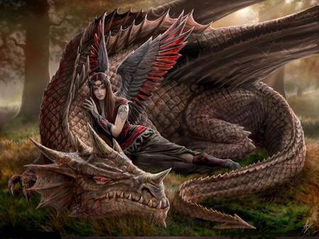 hermoso idilio - dragon, mistico, fantasy