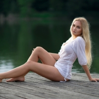 Pretty Blonde with Nice Legs