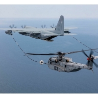 A C-130 Refuels A CH-53