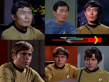 George Takei as Mr. Sulu and Walter Koenig as Mr. Chekov - Chekov, Star Trek The Original Series, George Takei, Sulu, Walter Koenig, Star Trek, Original Star Trek