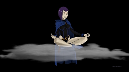 Raven In The Clouds - desktop backgrounds, desktop nexus, fan art, beast boy, raven, tv series, cartoons, teen titans, anime, 1920x1080 only, super heroes, hd wallpapers