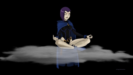 Raven In The Clouds - super heroes, anime, desktop nexus, beast boy, raven, tv series, 1920x1080 only, teen titans, desktop backgrounds, hd wallpapers, cartoons, fan art