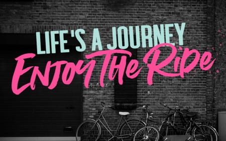 Enjoy the Ride - quote, quotes, bicycles, text
