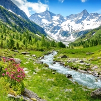 Zillertal valley in spring