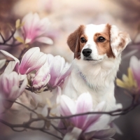 Kooikerhondje and Magnolia