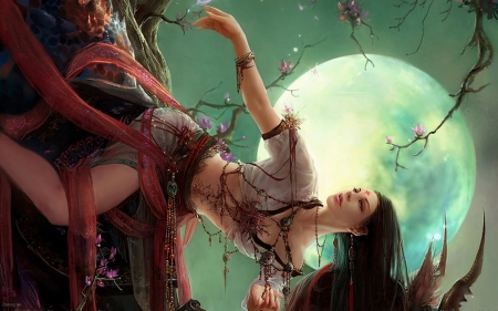 Fantasy Girls Fantasy - digital, planet, art, universe, woman