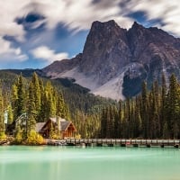 Scenic Emerald Lake in Yoho National Park, British Columbia, Canada