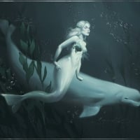 Beluga Whale Mermaid by Maria Makovetskaya