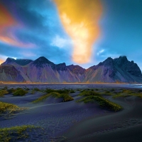 Vestrahorn at sunset from the dunes on Stokksnes