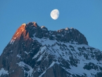 First light and the moon - Aermighorn, Switzerland