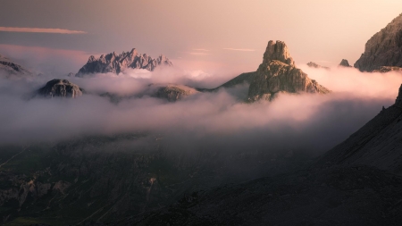 Castles in the Sky - Dolomites - clouds, italy, sky, alps