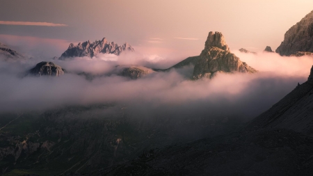 Castles in the Sky - Dolomites - clouds, alps, italy, sky