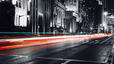 Long Exposure Cars - long exposure, street lights, cars, photography