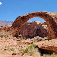 Rainbow Bridge on a nearly cloudless day in Utah