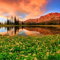 Highline Sunset Panorama in the Uinta Mountains, Utah