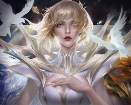 Fantasy girl - rishengrisheng, blonde, fantasy, girl, luminos