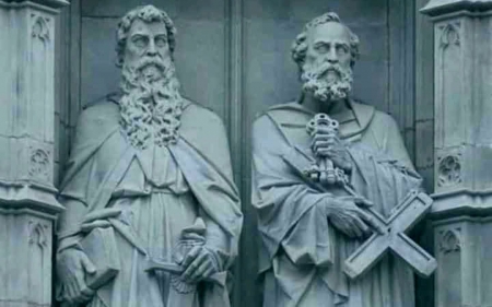 Apostles Peter and Paul - apostles, sculptures, Peter, Paul, saints