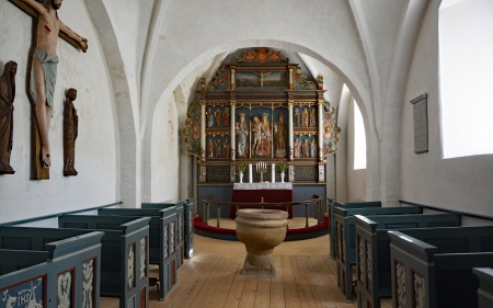 Cathedral in Denmark - altar, church, denmark, interior