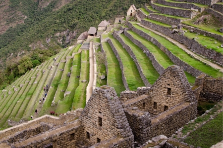 Machu Picchu Terraces, Peru - peru, terraces, ancient, architecture