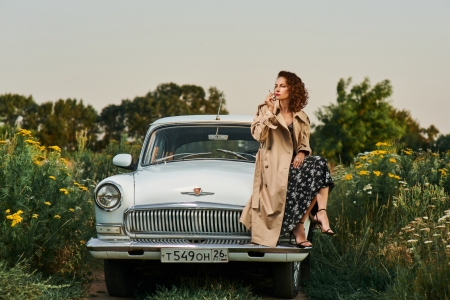 Girl and the car