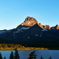 Sunrise at Many Glaciers Campground in Glacier National Park, Montana