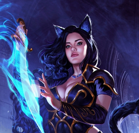 Spellblade - fantasy, luminis, ears, girl, caterina kalymniou, cat