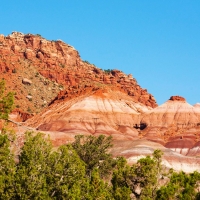 Colorful butte above the Paria, Utah ghost town