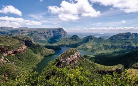 Canyon in South Africa - river, clouds, Africa, canyon