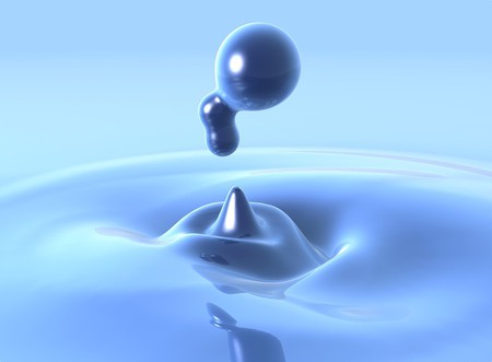 3D Drip - abstract, 3d and cg, blue