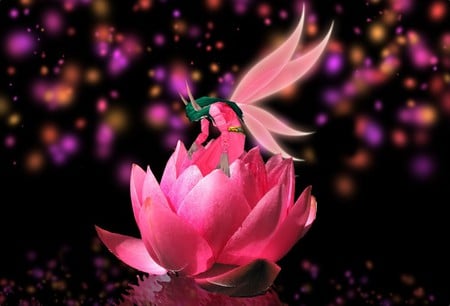 Pink Fantasy Flower - 3d and cg, pink, abstract