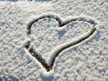 snow heart - snow, heart, photography