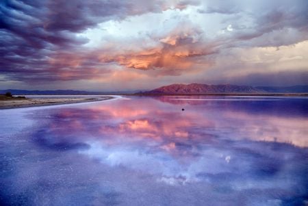 Pink Reflections - reflections, oceans, blue, photography, sea, sunrise, pink, nature, lakes, sky