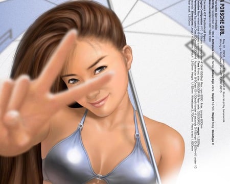 Peace Girl - sign, bikini, girl, vector, art, peace