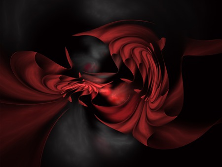 Red Veil - abstract, red veil, fractal, wallpaper