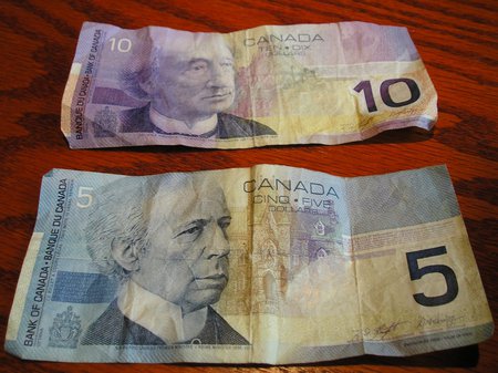 Canadian  Money - canada, five, ten, money