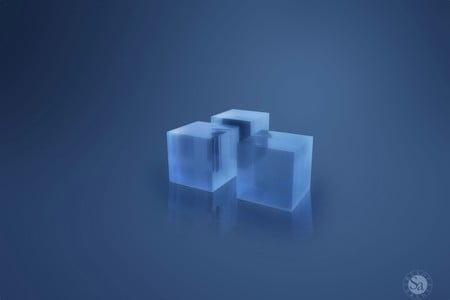 3D Cubes - 3d and cg, abstract, blue