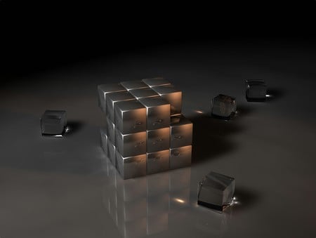 Gold Rubix - 3d and cg, abstract