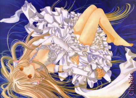 Chobits - chii, yellow eyes, sexy, blonde hair, anime, long hair, cute, chobits