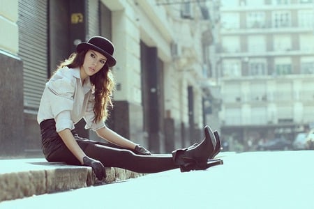 Waiting - black, white, photography, matias troncoso, female models