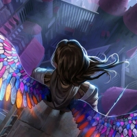 Rainbow wings angel