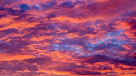 Sunset clouds - clouds, inspiring, sunset, nature, purple, blue, beautiful, pink