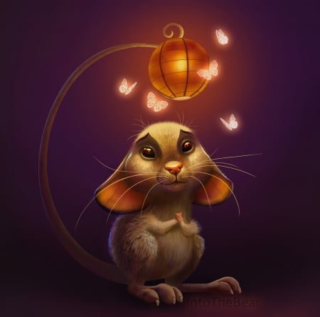 Mouse - into the bear, fantasy, firefly, mouse, intothebear, lantern, luminos, soricel