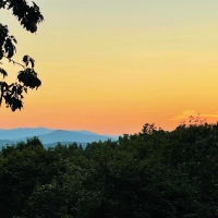 A Mountain Sunset Silhouette From a Small Town - Blue Ridge, Georgia