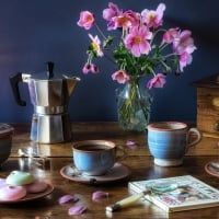 Still Life Tea and Meringue Cookies