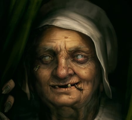 Witch - diane ozdamar, dark, witch, fantasy, old, woman, halloween, face, art