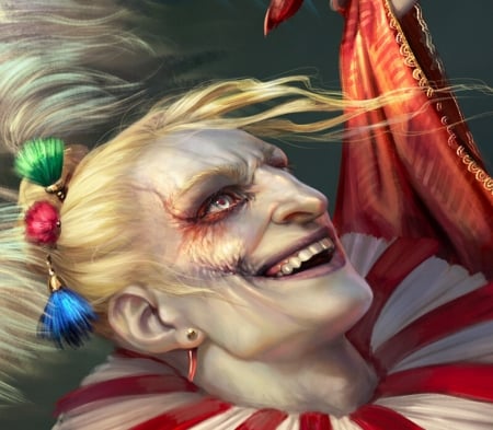 Kefka - clown, fantasy, kefka, halloween, face, art, diane ozdamar