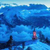 Church in Winter Mountain