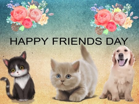 Friends day - cats, friends, dogs, animals