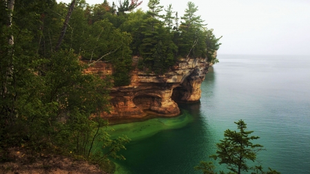 Picture Rocks, Michigan - usa, coast, water, lake, sky